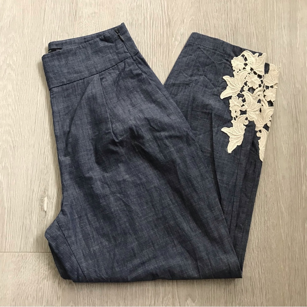Zara Cotton Pants with Lace Details